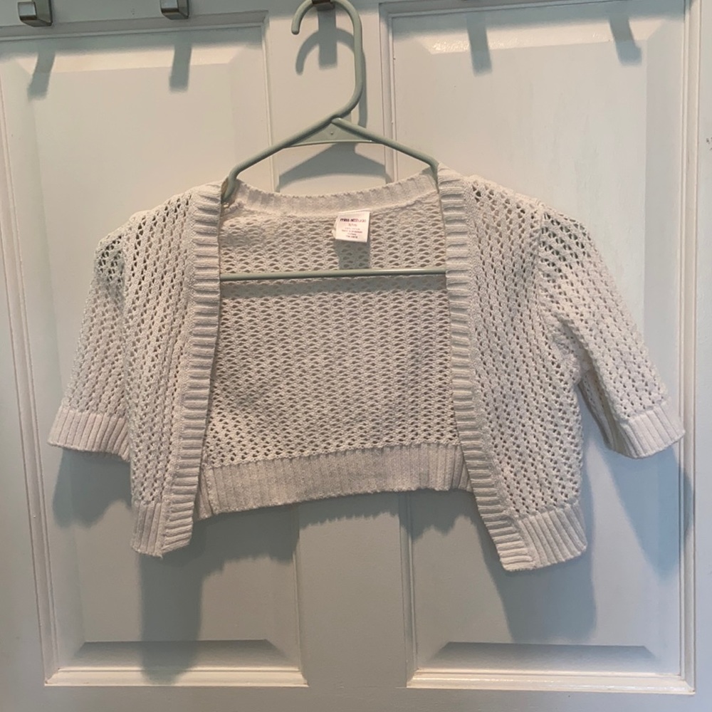 Girls’ White Knitted Shrug